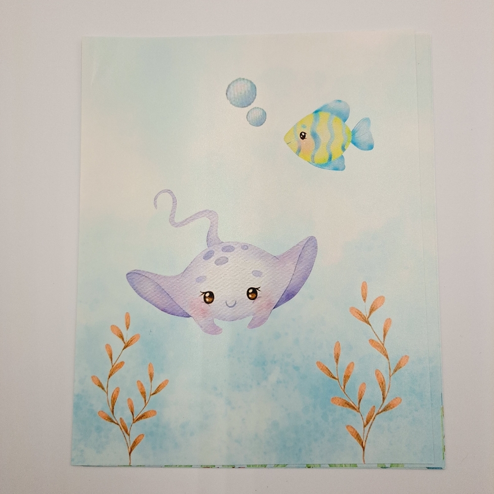 6-Piece Aquatic Sea Animals Prints  Pastel Color Art - Marine Life Art - Picture 5 of 11